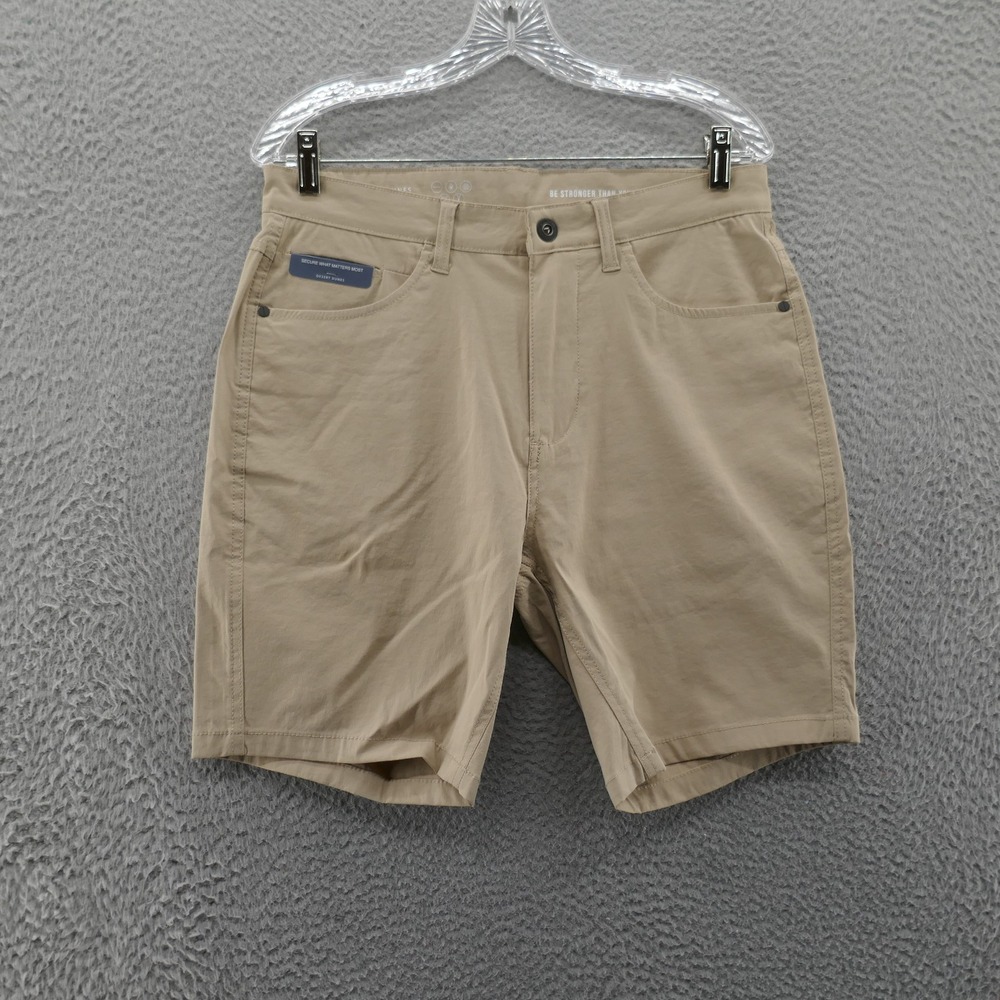 Desert Dunes Mens‎ Performance Chino Shorts 30x8 Beige Zipper Pockets NEW